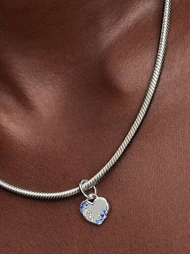 Blauer glitzernder Charm-Anhänger
