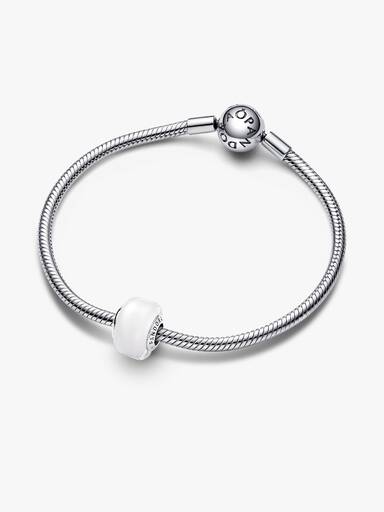 Charm mini in vetro di Murano bianco