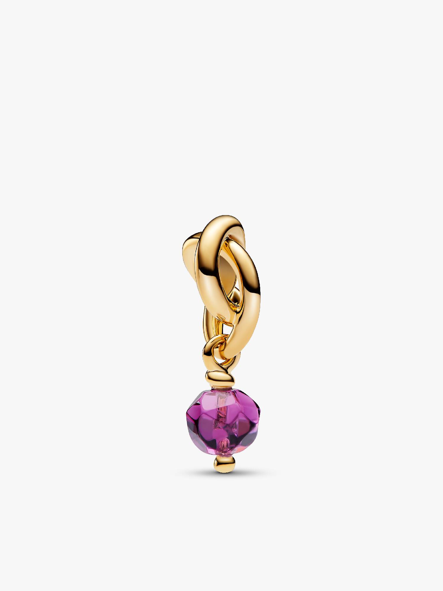 Februar Facettierter violetter Ewigkeitskreis Charm-Anhänger