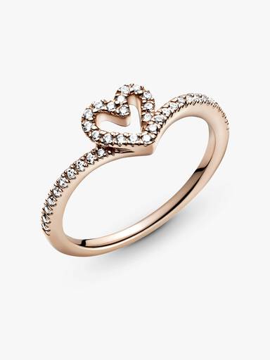 Bague Cœur Chevron Scintillante