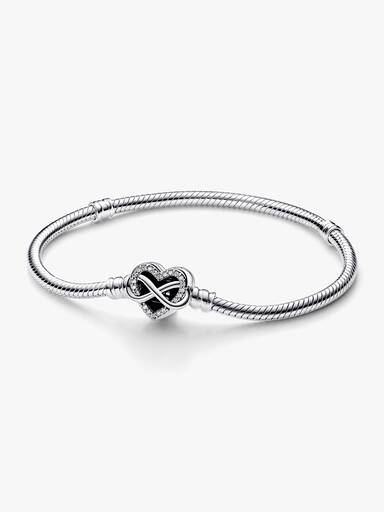 Bracelet Maille Serpent Fermoir Cœur de l'Infini Scintillant
