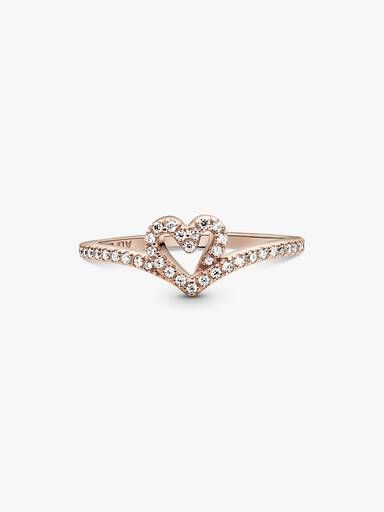 Bague Cœur Chevron Scintillante