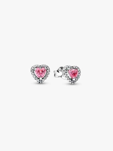 Clous d'Oreilles Cœurs Surélevés Roses