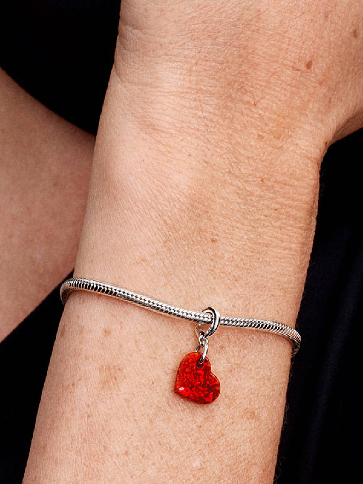 Pendente Cuore Opale Rosso