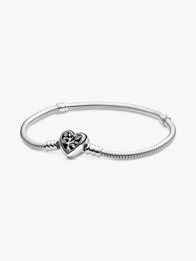 Bracciale a maglia snake con chiusura a cuore con albero della famiglia