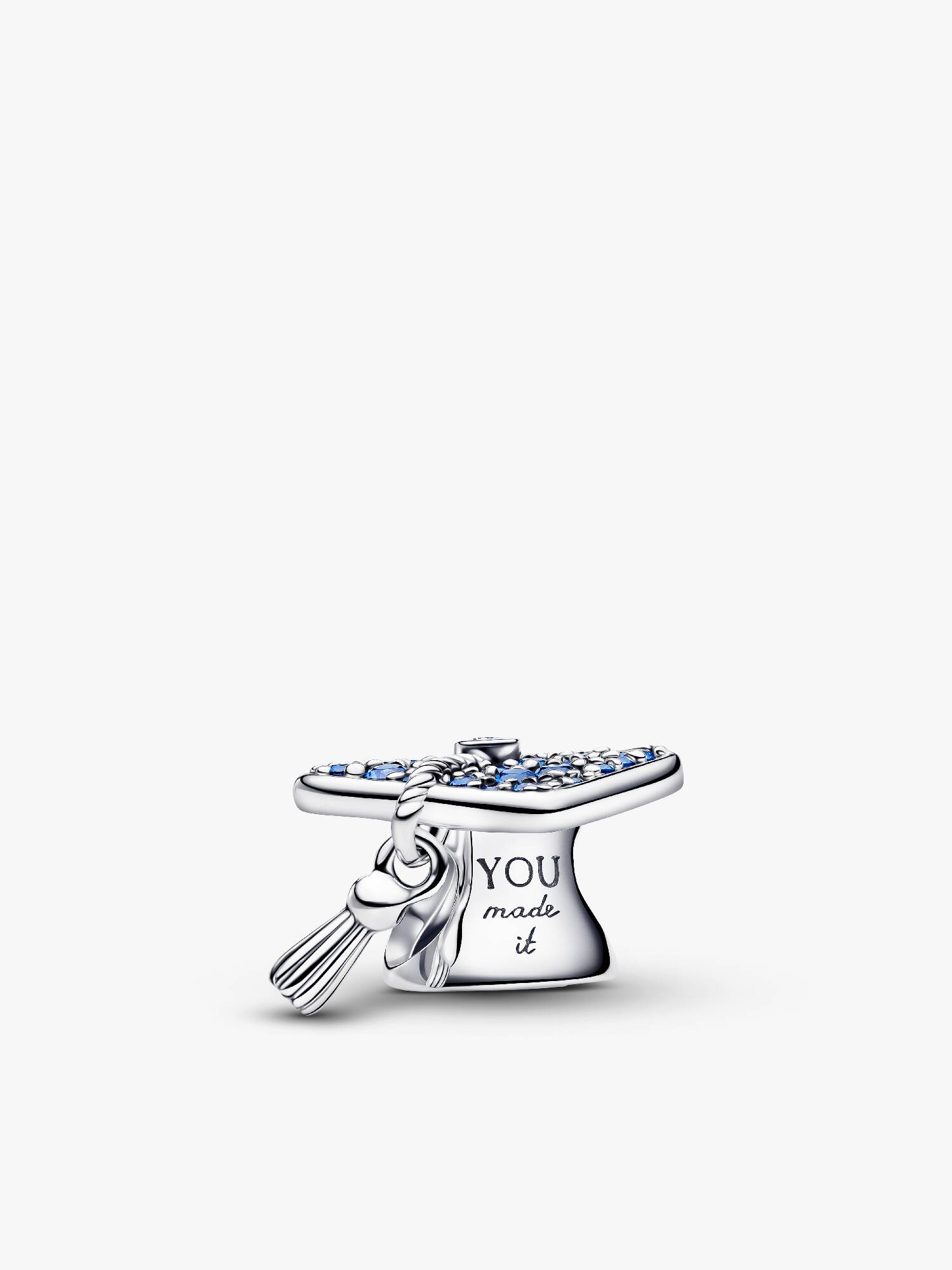 Charm Toque de Diplômée 2026 Bleu Scintillant