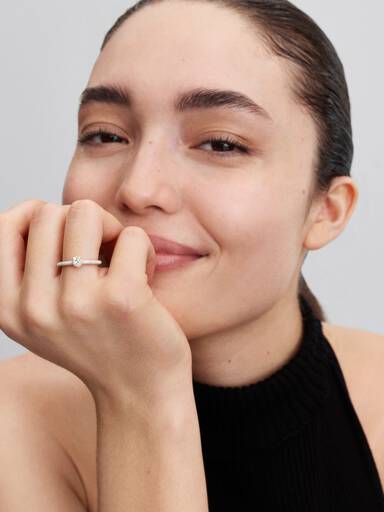 Weißes Chakra Herz Ring