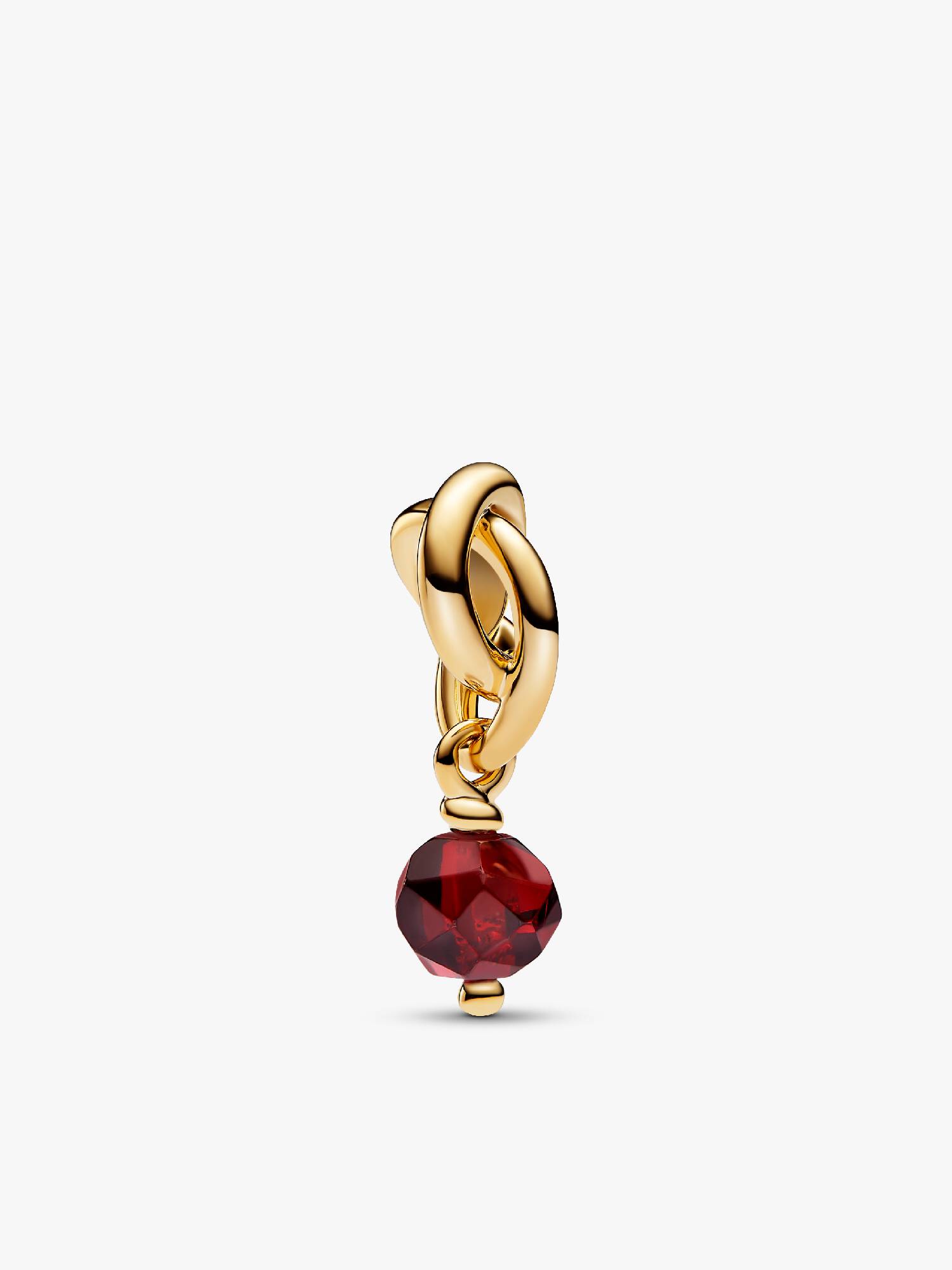 Januar Facettierter echtroter Ewigkeitskreis Charm-Anhänger