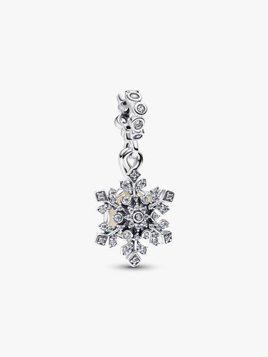 Schillernde Schneeflocke Doppelter Charm-Anhänger