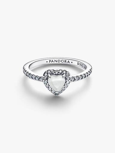 Anello Cuore in rilievo bianco