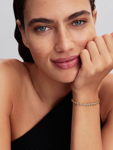 Drei Steine Herz Armband
