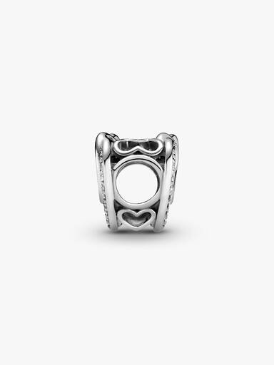 Charm Cuori intrecciati scintillante