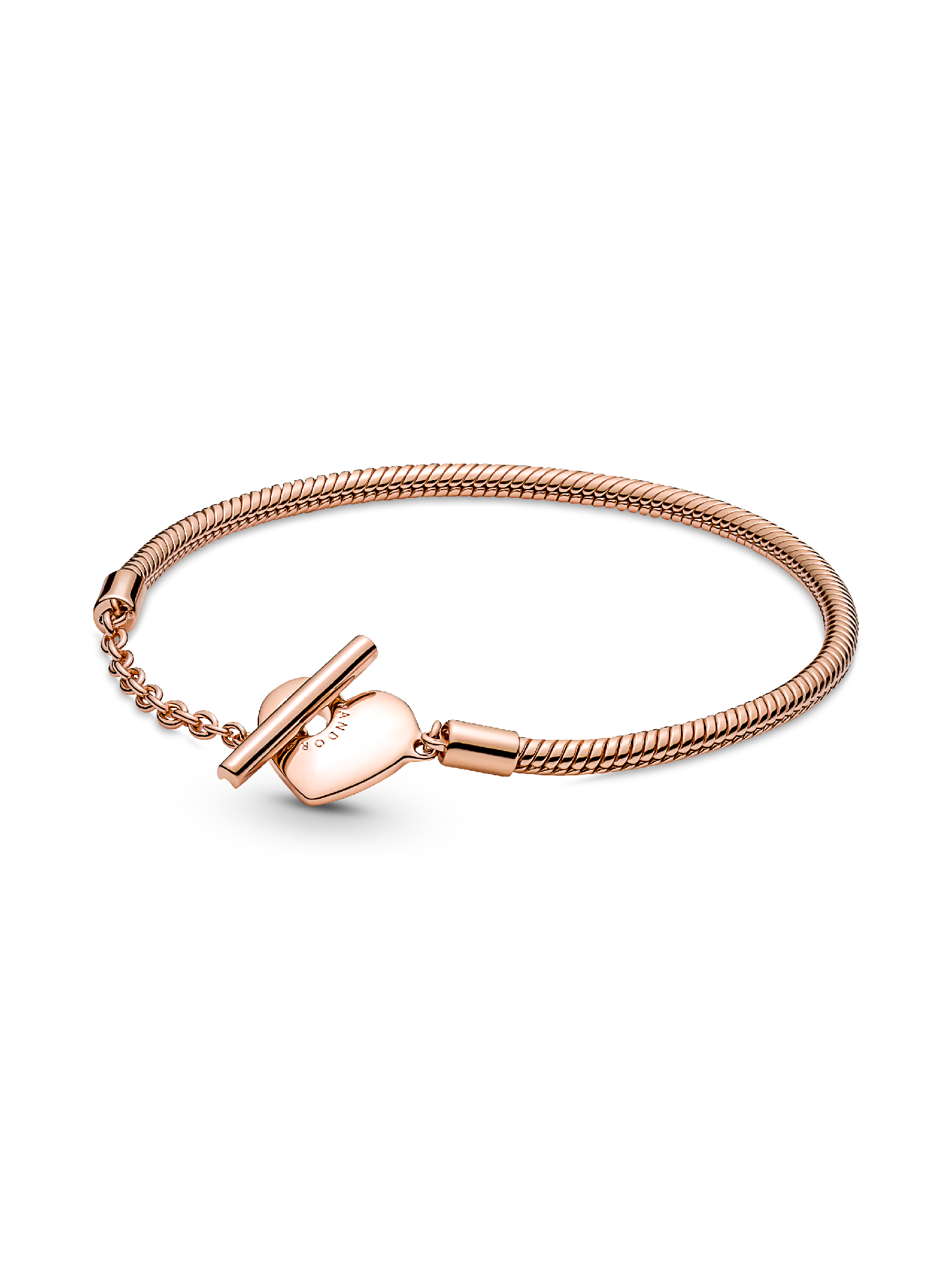 Pandora Moments Herz T-Verschluss Schlangen-Gliederarmband