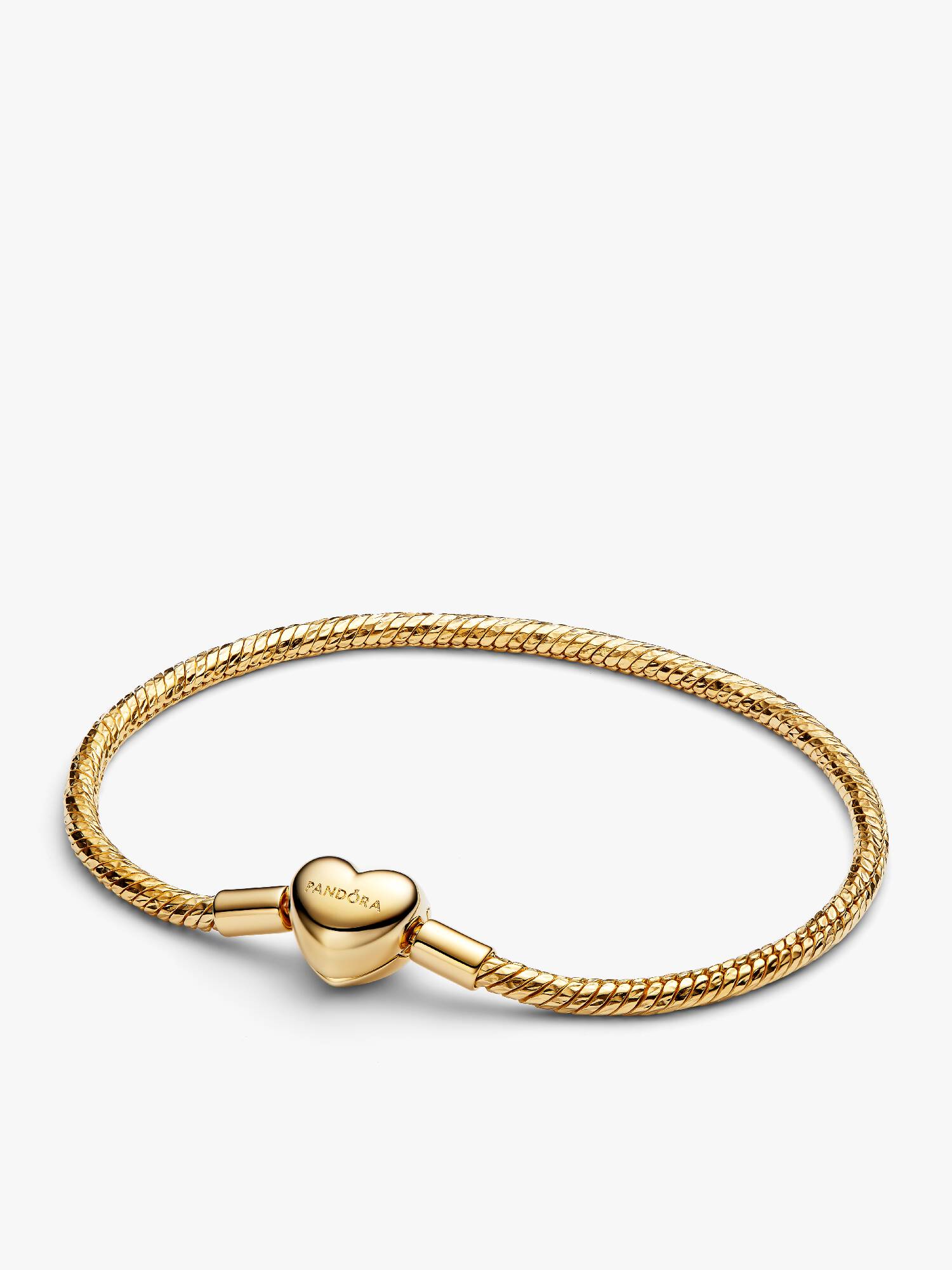 Facettiertes Schlangen-Gliederarmband mit Herzverschluss