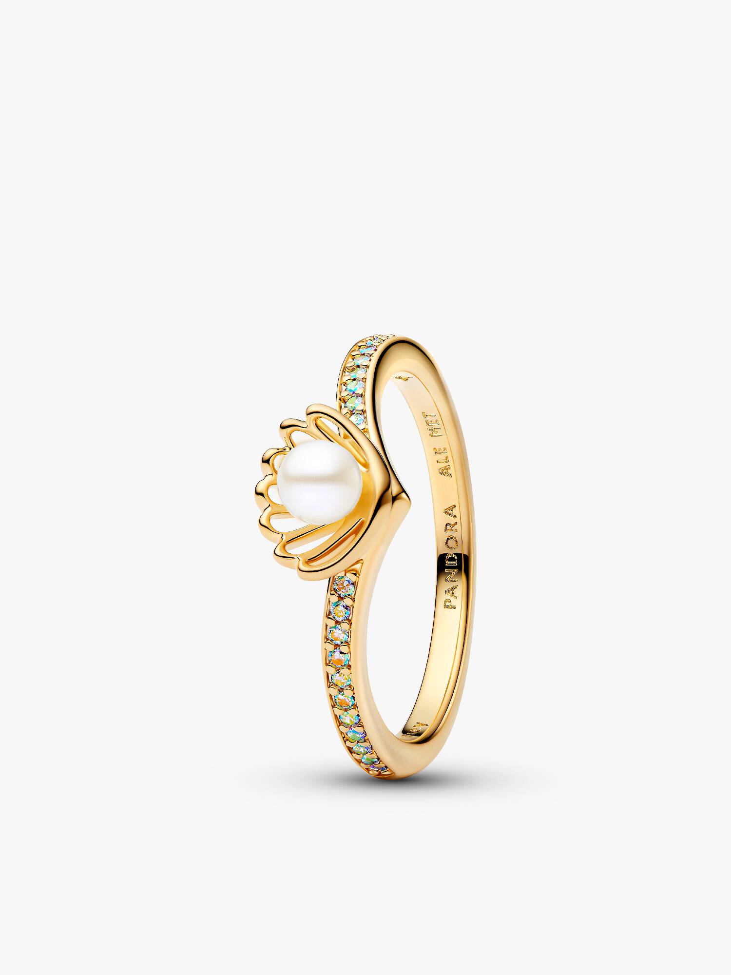Principesse Disney, Ariel, Anello Conchiglia con Perla d'Acqua Dolce Coltivata