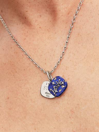 Charm Pendant Double Constellation d’Amour Bleu Céleste