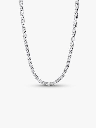 Fuchsschwanz-Charm-Halskette mit Pavé-Verschluss
