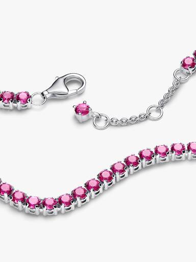 Bracciale Tennis Cristalli Rosa Scuro
