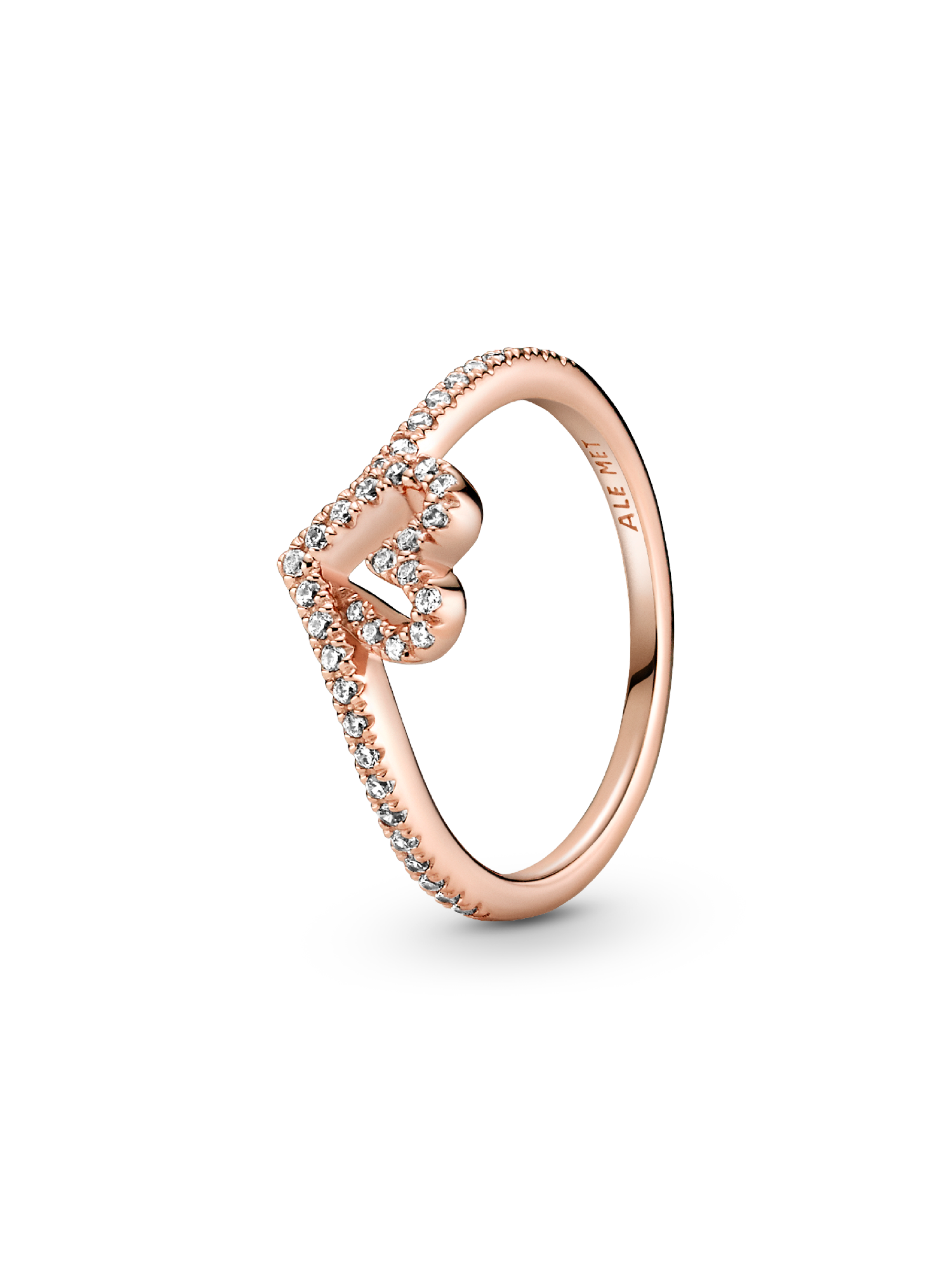 Funkelnder Wishbone Herz Ring