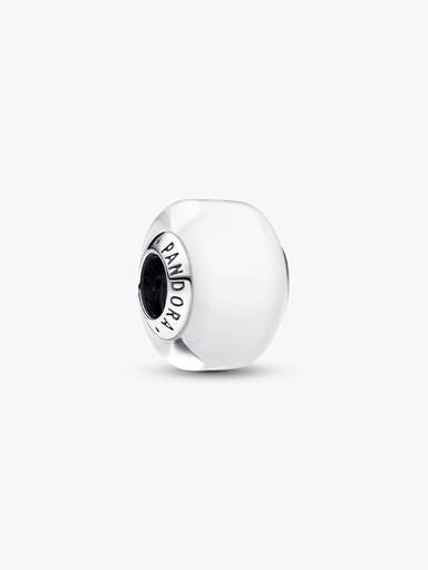 Charm mini in vetro di Murano bianco
