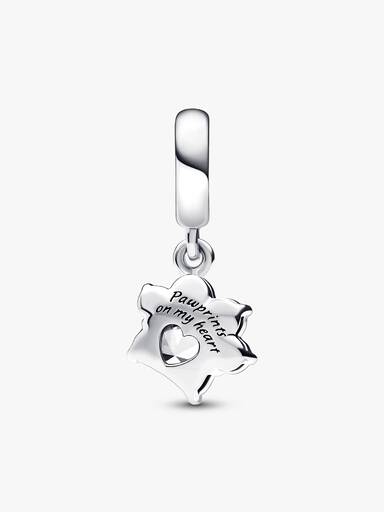 Funkelnder Pfotenabdruck Charm-Anhänger