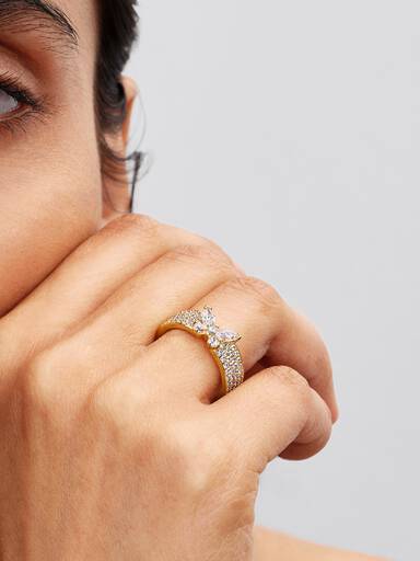 Bague Audacieuse Papillon Scintillante