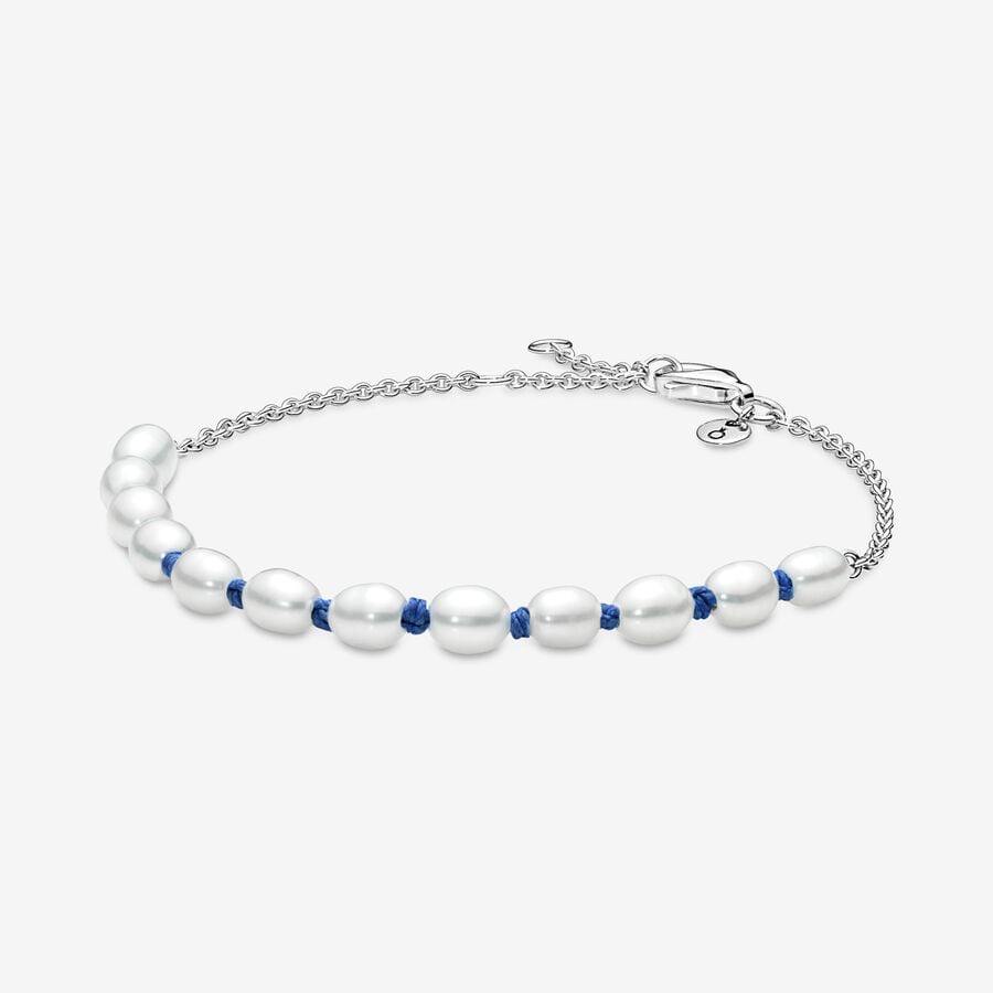 Bracelet Cordon Bleu Perles de Culture d'Eau Douce Traitées image number 0