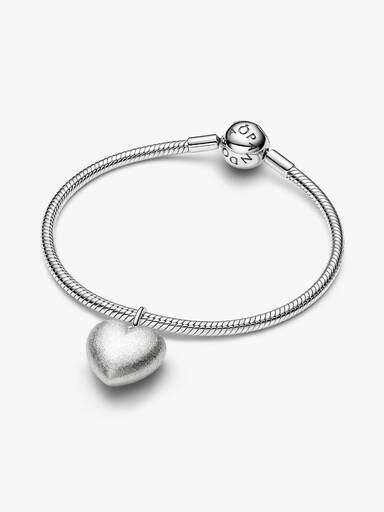 Charm Pendant Cœur Tridimensionnel Mat