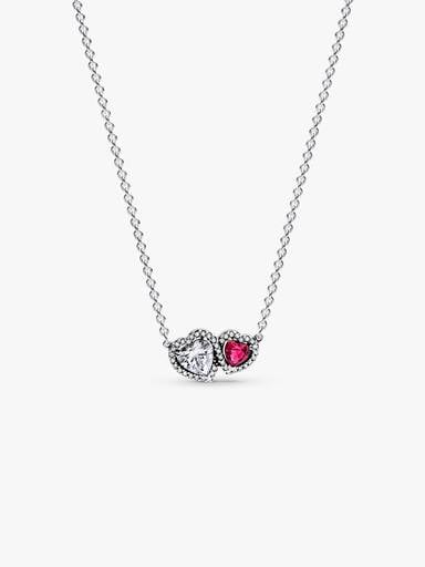 Collier à Pendentif Cœurs Halo