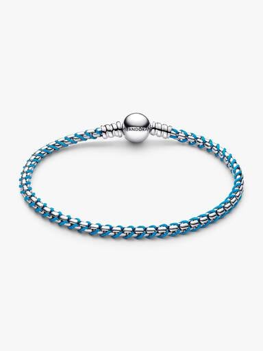 Bracciale con maglia e cordino Turchese