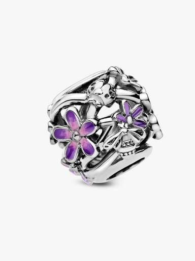 Charm Margherita viola con lavorazione openwork