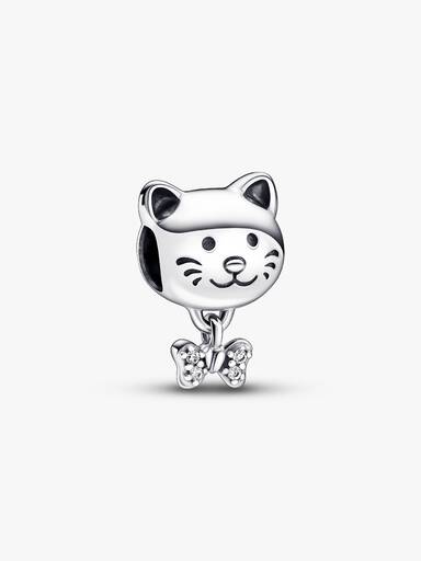 Charm Gatto e fiocco