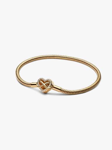 Bracelet Maille Serpent Fermoir Cœur de l'Infini Scintillant