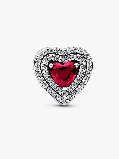 Charm scintillante Cuori in rilievo