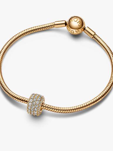 Funkelndes Dreireihiges Pavé-Charm