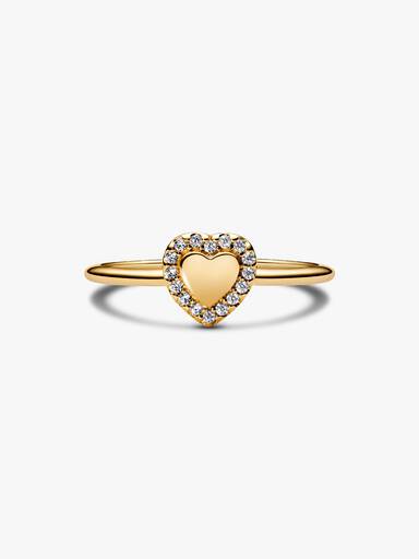 Gravierbarer Herz Strahlenkranz Ring