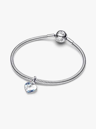 Blauer glitzernder Charm-Anhänger