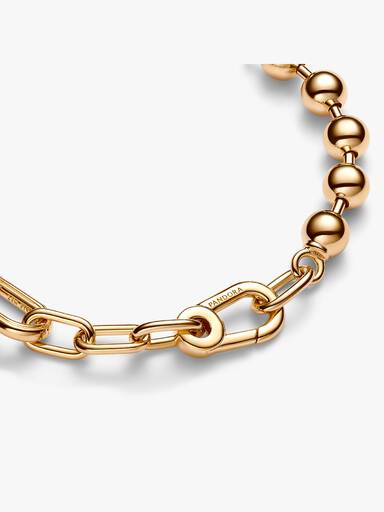 Bracciale maglia link e sfere metalliche