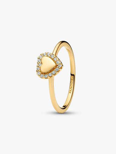 Gravierbarer Herz Strahlenkranz Ring
