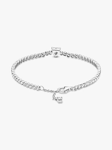 Bracciale tennis scintillante con cuore
