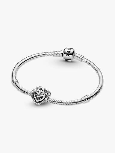 Charm Cuori intrecciati scintillante