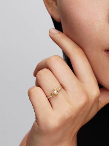 Bague Perle de Culture d’Eau Douce Traitée Princesse Disney Arielle Coquillage