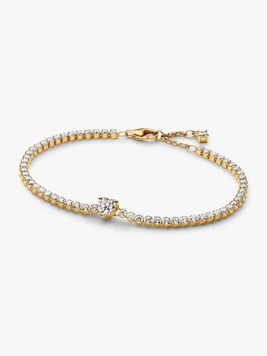 Bracciale tennis scintillante con cuore