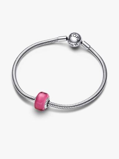 Charm mini in vetro di Murano rosa