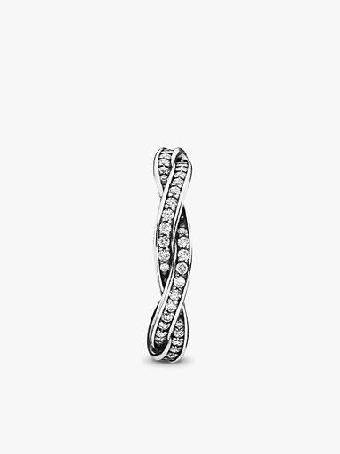 Anello Linee intrecciate scintillante