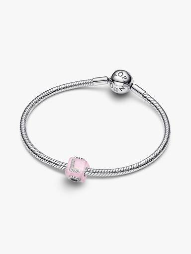 Charm Cube Love Verre de Murano Rose