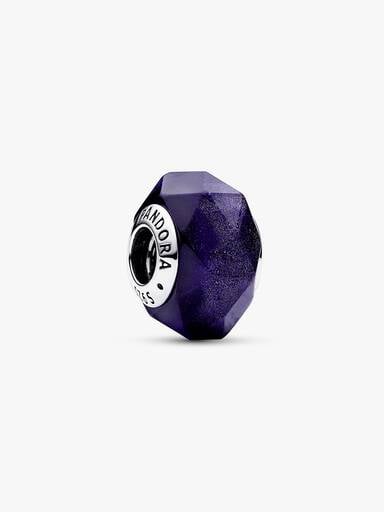 Facettiertes Blaues Murano-Glas-Charm