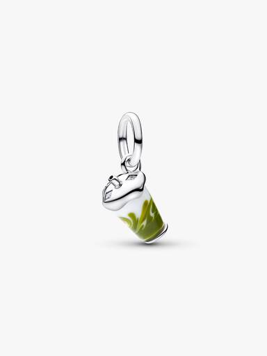 Charm pendente Matcha latte ghiacciato in vetro di Murano