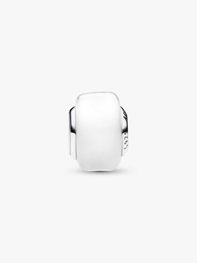 Charm mini in vetro di Murano bianco