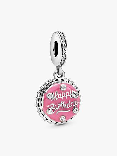 Charm pendente Torta di compleanno rosa